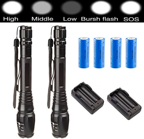 Tactical 12000 Lumens 5Modes T6 Zoomable 18650 LED Flashlight Torch Lamp