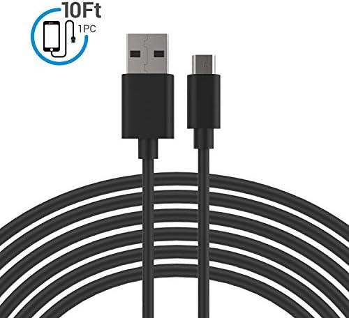Micro USB Cable, MoMoCity Premium Durable Charging Cord PVC Powerline for Android devices, Samsung, Nexus, LG, Sony, HTC, Huawei, Motorola and More – Black (Black-10Ft)