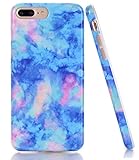 iPhone 7 Plus Case, Light Blue Marble Creative Design, BAISRKE Slim Flexible Soft Silicone Bumper Shockproof Gel TPU Rubber Glossy Skin Cover Case for iPhone 7 Plus & iPhone 8 Plus