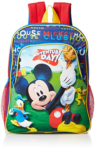 Disney Little Boys Mickey Mouse Toddler Backpack, Red, One Size