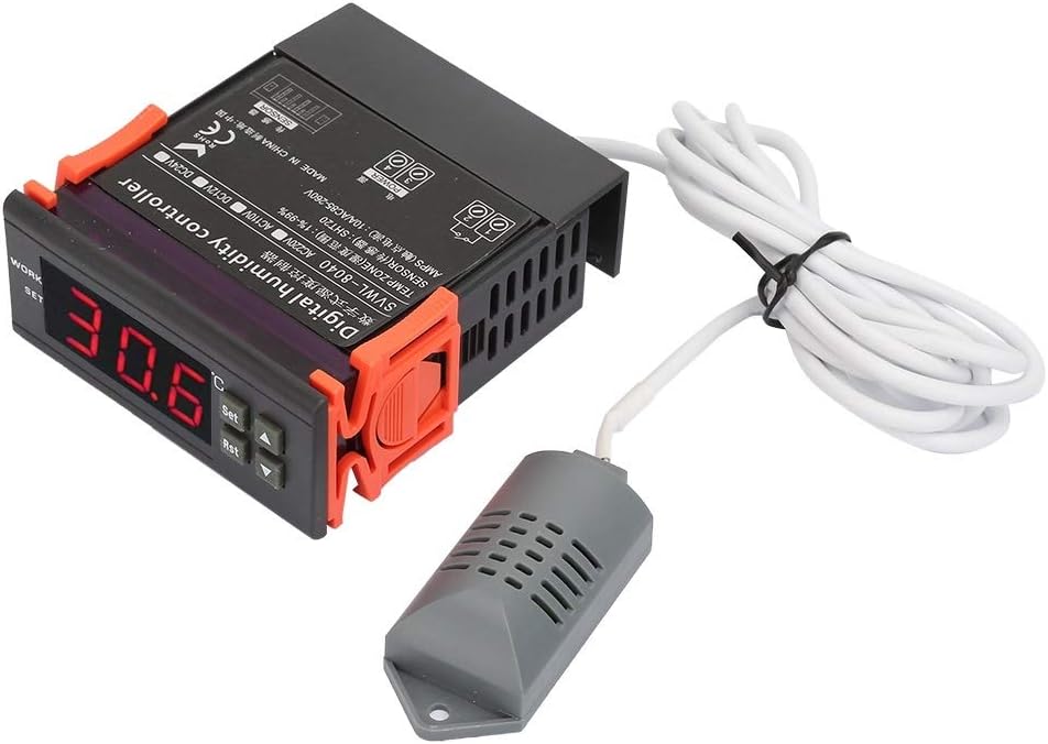 DEWIN Humidity Controller, Digital Air Humidity Control Controller Range 1%-99% RH HM 40 Type Sensor (220V)