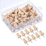 eBoot Wood Push Pins Wood Head with Steel Point, 80 Pack