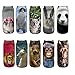 Women's 3D Cartoon Print Fun Crazy Cute Colorful Casual Ankle Socks 10-Packs