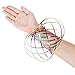 Maxdot 2 Pack Flow Ring Spinner Ring Arm Toy Interactive 3D Sculpture Ring for Kids Teens Adults Metal Globe Slides Down Arms (Multi-Color and Silver)