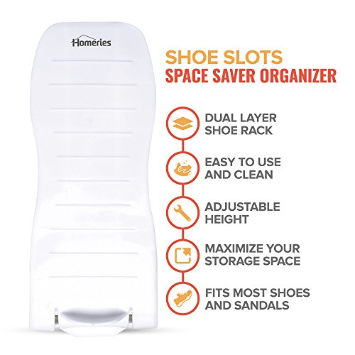 Homeries Shoe Slots Space Saver, Shoe Slotz Organizer, Adjustable Shoe Slots Rack (6) Piece - Thumbnail 3