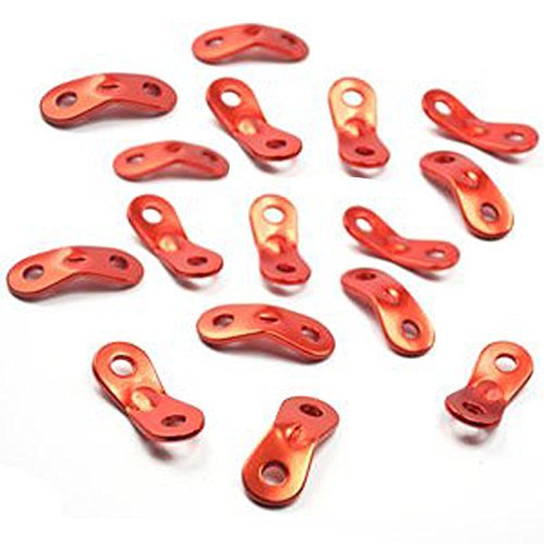 Bluecell 16Pcs Red Color Aluminum Guyline Cord Adjuster for Tent Camping Hiking Backpacking Picnic Shelter Shade Canopy Outdoor Activity