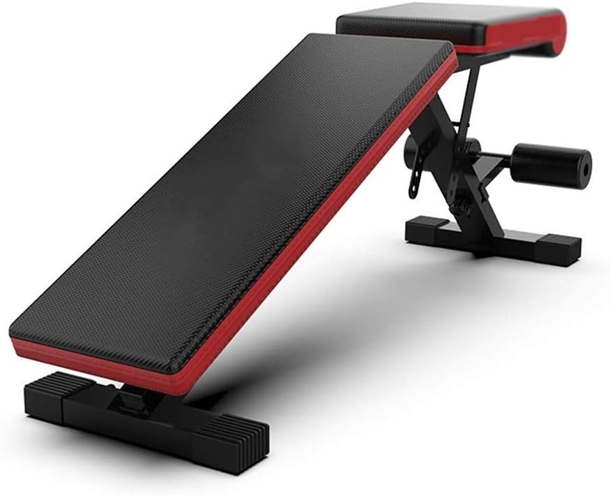 DHINGM Adjustable Weight Bench, Home 6-Speed Adjustment Height Workout Bench, Foldable Incline/Decline FID Bench Press Weights Bench Workout Bench