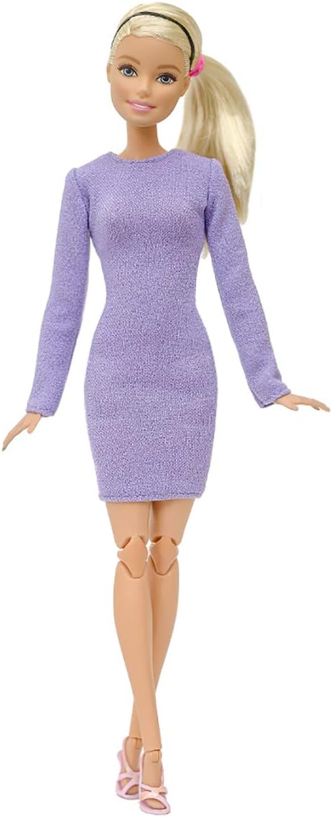 Elenpriv FA-004 Stretch Jersey Mini-Dress Light-Violet Color for 11 1/2 inches Doll Clothes Outfit Fashions for Dolls
