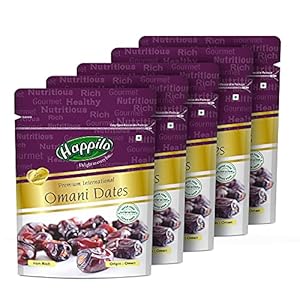 Happilo Premium International Omani Dates 250g each (Pack of 5) | Khajoor or Khajur Dry Fruit | Healthy & Nutritious…