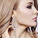BriLove Gold-Toned Dangle Earring Earrings Women's Wedding Bridal Bohemian Boho Crystal Floral Chandelier Hollow Clear
