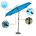 Blissun 9' Patio Umbrella Aluminum Semi-auto Autotilt and Crank Garden Parasol (Light Blue)