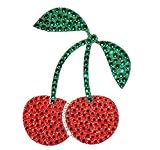 Crystal Heiress Crystal Sticker, Cherries, 3.25 by 4.5-Inch, Red/Green and Silver