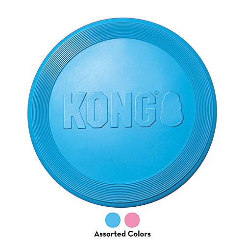 KONG Puppy Flyer - Soft Rubber Flyer Dog Toy - Flying Disc Dog Toy for Puppies - Gentle Rubber Toy for Growing Puppies - for Small Puppies - Randomly Provided Color