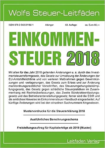 Einkommensteuer Fur 2018 Mustervordrucke Fur Die Steuererklarung