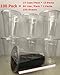 Luckypack Premium Plastic Pet Cups with Flat Lids, 100 Straws, 16 oz., Clear