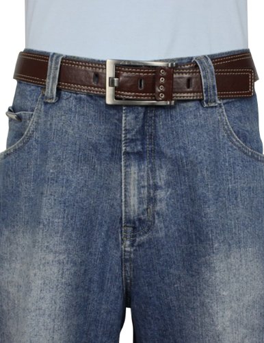 Double Stitched Edge Wide Belt - Dark Chocolate