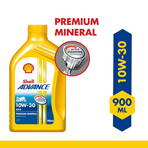 Shell Advance AX5 4T 10W-30 API SL Premium Mineral Motorbike Engine Oil (900 ml)