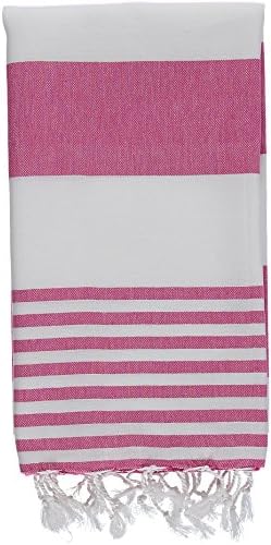 Kuru Towels - Turkish Beach Towels - 100% Cotton Premium Quality Multipurpose Peshtemal for Fast Drying & Easy Storage. Great for Travel, Spa, Pools, Bath and Gym - Poolside Fuschia