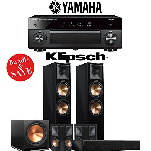 Klipsch-RP-280F-51-Ch-Reference-Premiere-Home-Theater-System-Piano-Black-with-Yamaha-AVENTAGE-RX-A3070BL-112-Channel-Network-AV-Receiver