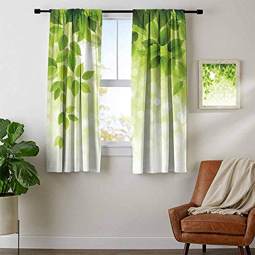 Mozenou Leaf Curtains Dining Room Summer Spring Branch Leaves