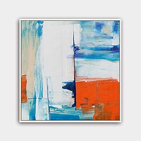 Framed Canvas Wall Art Abstract Color Painting Canvas Prints Home Artwork Decoration for Living Room,Bedroom - 16x16 inches