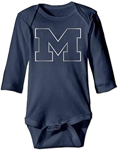 Baby Boys Girls Michigan Wolverines Platinum Logo Long-sleeve Romper Jumpsuit