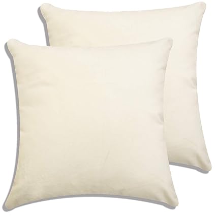 Amazon Com Ivory Solid Velvet Throw Pillow Cover Euro Sham