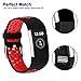 iGK Silicone Replacement Bands Compatible for Fitbit Charge 2, Adjustable Breathable Sport Strap Smartwatch Fitness Wristband with Air Holes Red Large
