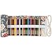 Damero 72 Canvas Colored Pencils Wrap, Roll up Pen Holder Case with Zipper Pouch for Accessories, Cute and Multi-purpose (NO Pencil included)