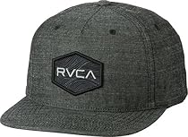 RVCA Men's Commonwealth Snapback Hat, Black Denim, One Size