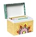 C.R. Gibson Tunisian Sunset Recipe Box, with Tab Dividers and Coordinating Recipe Cards, 53pc, 6.5'' W x 4.75'' H x 4.25'' D