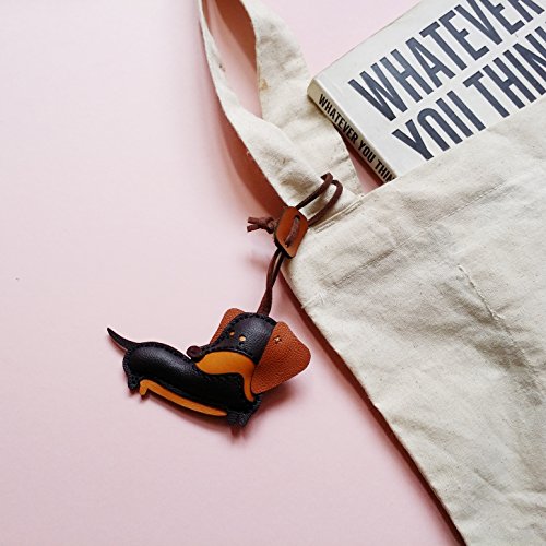 image for 3XU Dachshund Leather Charm, Custom Leather Tag, Dog Luggage Tag, Cute