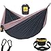 Wise Owl Outfitters Hammock for Camping Single Hammocks Gear for The Outdoors Backpacking Survival or Travel - Portable Lightweight Parachute Nylon SO Charcoal Rose