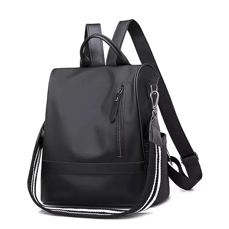 Damen Rucksack,Anti-Diebstahl Leicht Wasserdichte Nylon Einkaufen Reisen Tagesrucksack Schultertaschen (Schwarz)
