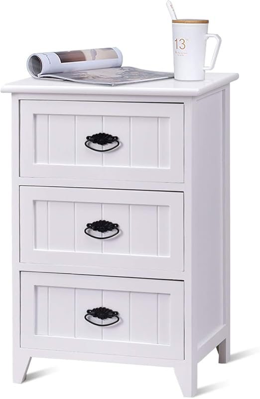 Amazon Com Giantex 3 Drawers Nightstand End Table Bedroom W