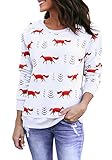 Tutorutor Womens Crewneck Cute Sweatshirt Long Sleeve Animal Print Shirt Tops