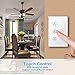 Smart WiFi Fan Light Switch, In-Wall Ceiling Fan Lamp Switch Compatible with Alexa, Google Home Assistant [Voice/Remote/Touch Control] [Timer Function]