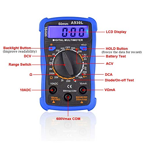 Soldering Iron Kit with Digital Multimeter, Toolour 28-in-1 Soldering Kit Electronics 60w Adjustable Temperature Soldering Iron with ON/OFF Switch, 5 Iron Tips, Solder Wire, Desoldering Pump, Stand