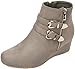 Dream Pairs New Women's GHILE Fashion Double Buckle Side Zipper Platform Wedge Heel Shoes Booties