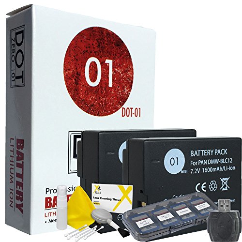 2x DOT-01 Brand Panasonic Lumix G80 Batteries for Panasonic Lumix G80 Camera and Panasonic G80 Accessory Bundle for Panasonic BLC12 DMW-BLC12