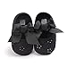 Baby Girls Princess Bowknot Soft Sole Cloth Crib Shoes Sneaker Black, 6-12 Months