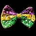 Fun Central G728, 1 Pc, LED Light Up Mardi Gras Sequin Bow Tie, Nightlife Flashing Bow Tie, Glow in The Dark Bow Tie for Mardi Gras, Rave and Night Parties