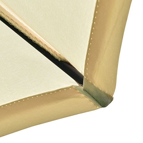 onestops8 Outdoor 9ft Patio Umbrella Sunshade Cover Market Garden Cafe Crank Tilt Beige - Thumbnail 5