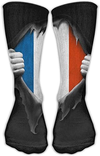 France National Flag Men's Women Dress Socks Cool Badminton Comfort Moisture Wicking Non Slip Sock Shoe Size 6-10