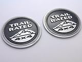 Yoaoo-oem® Auto Tuning 2pcs(1set) Oem for Jeep Trail Rated 4x4 Nameplate Emblem Wrangler Grand Cherokee Liberty Badge Sticky Back Logo Trailhawk 2014 (Gray)