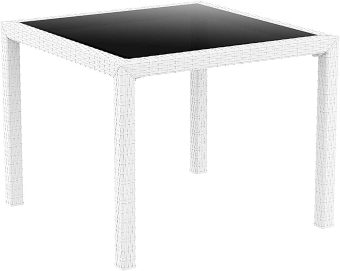 Compamia Miami Esstisch aus Kunstharz, quadratisch, Weiß: Compamia