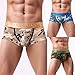 NEARTIME Men's Underwear, Classic Briefs Man Flower Print Boxer Under Wear Full Briefs
