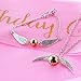 GeeVen 4 Piece Necklace Bracelet with The Deathly Hallows Golden Snitch Time Turner Chain Pendant Necklace for Harry Inspired Fans Gifts Collections