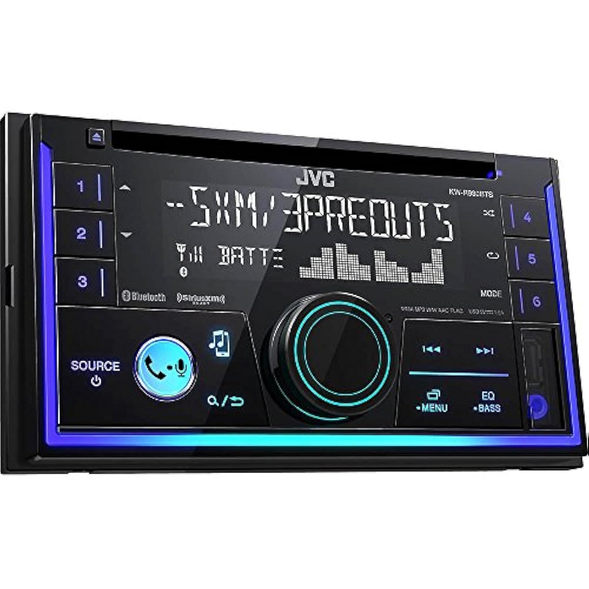 JVC KW-R930BTS Double Din with Built-in Bluetooth In-Dash Car Stereo CD ...