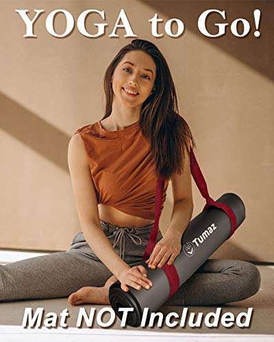Tumaz-Yoga-Mat-Strap-2-in-1-Adjustable-Sling-Mat-Carrier-Stretching-Strap-15-Colors-2-Sizes-Options-with-Extra-Thick-Durable-and-Comfy-Delicate-Texture-Mat-NOT-Included